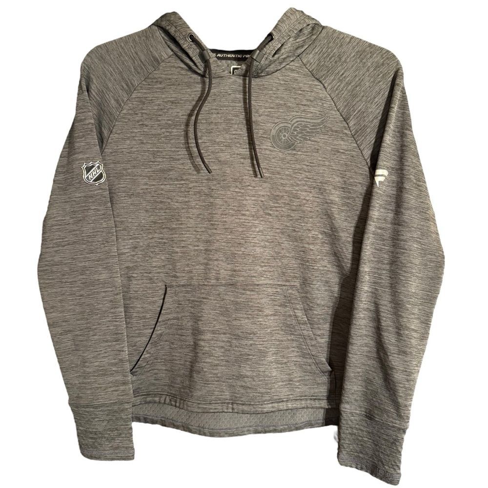 Fanatics Authentic Pro NHL Heather Gray Detroit Redwings Hoodie Size Medium